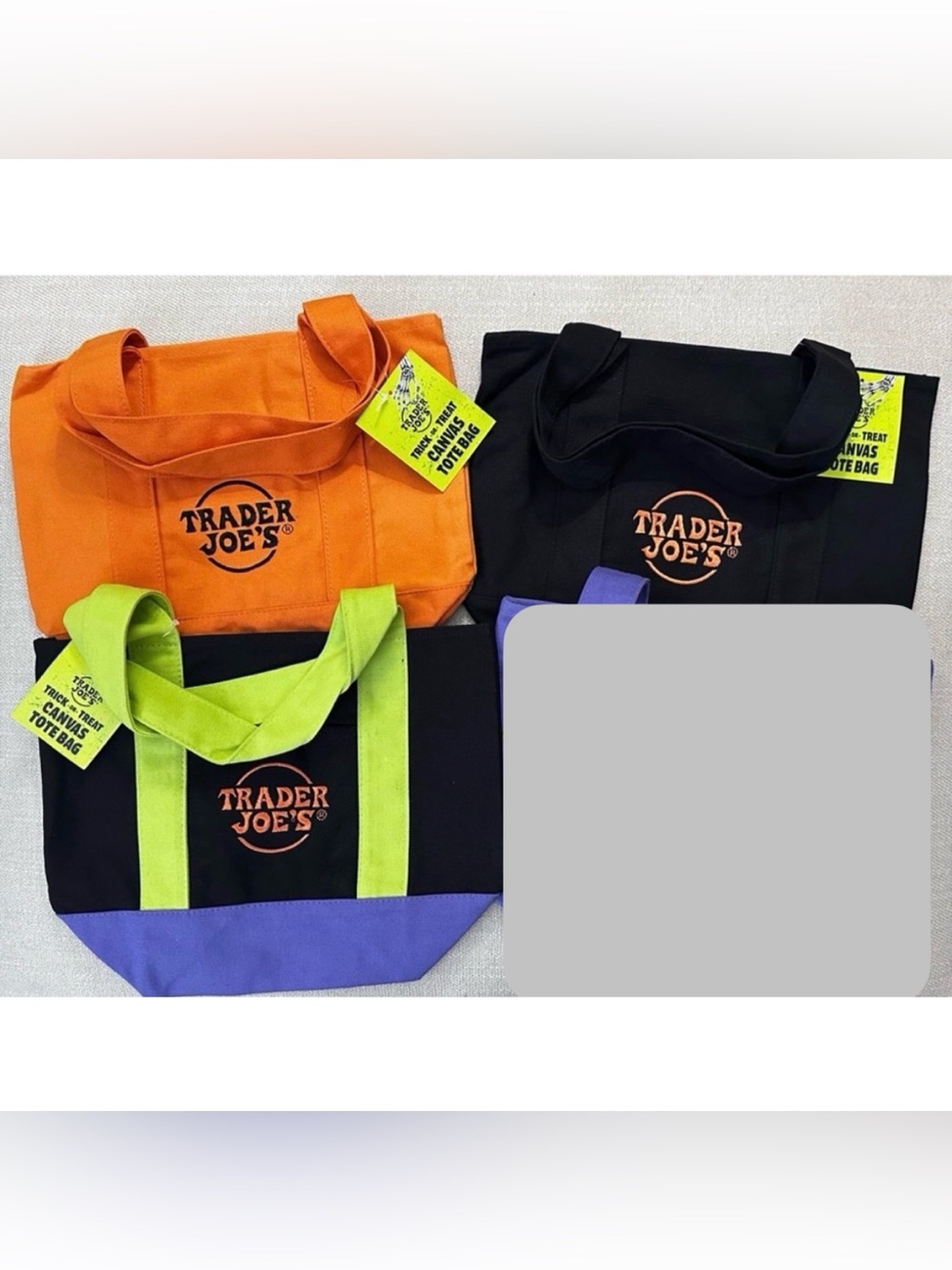 SET OF 3-‎ TRADER JOE’S MINI CANVAS TOTE BAGS